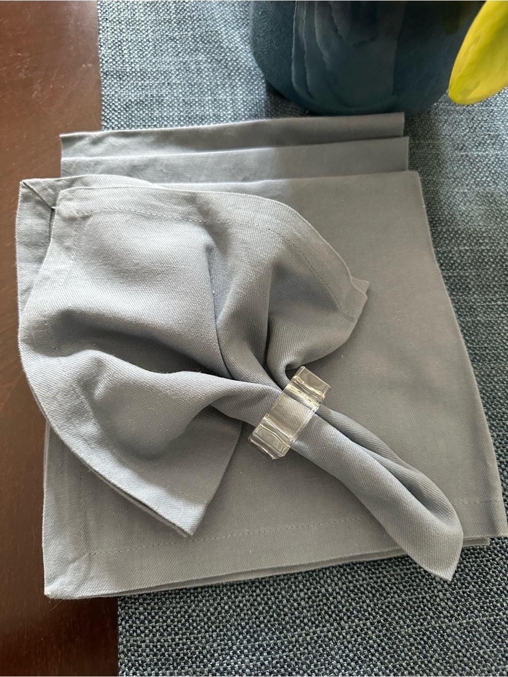World Market Slate Blue Cloth Napkins (4) 20”x20”